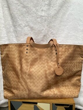 Bottega Veneta Nylon Large Tote Bag in Beige
